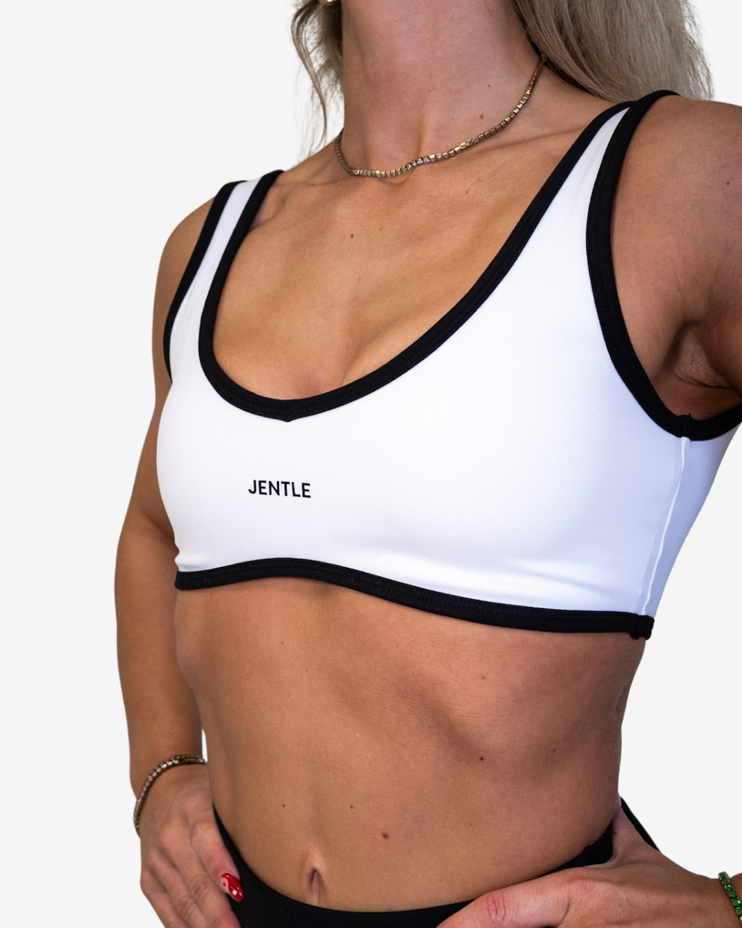Day Double Line Sports Bra (White)