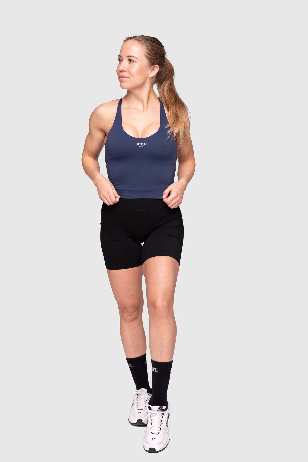 Pulse Cross-back Tank Top (Dark Blue)