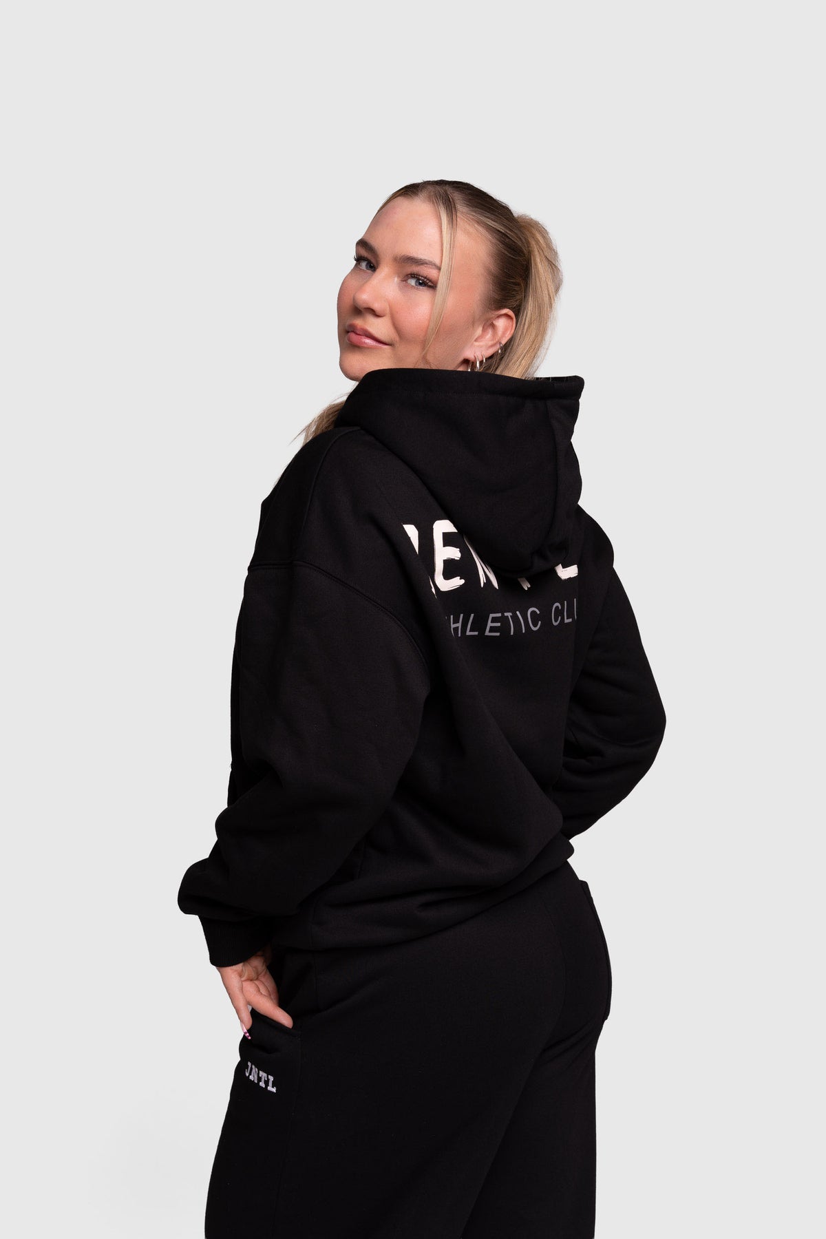 JNTL Oversized Zip Hoodie (Black)