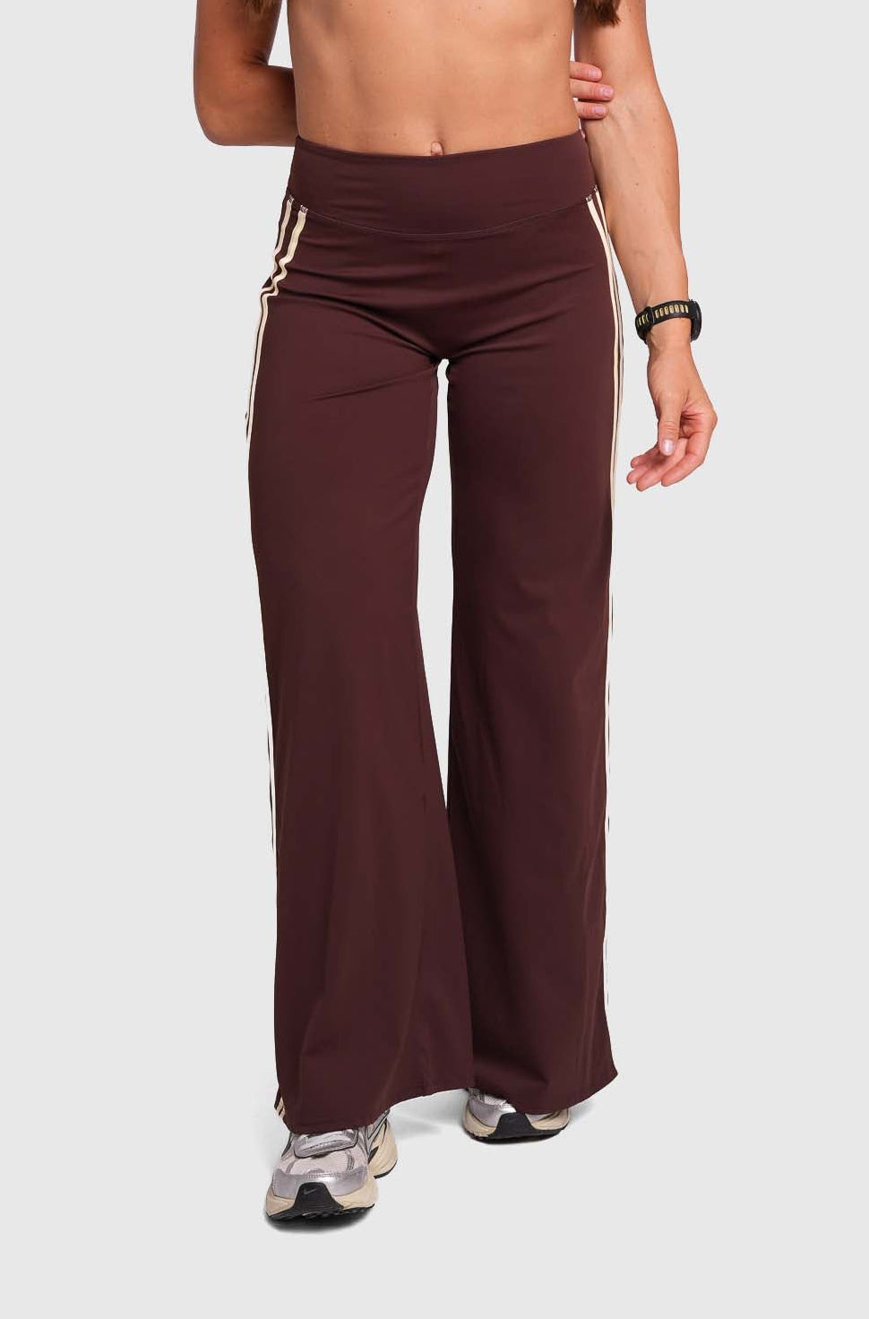Flow Striped Wide leg pants (Brown/Butter Yellow)