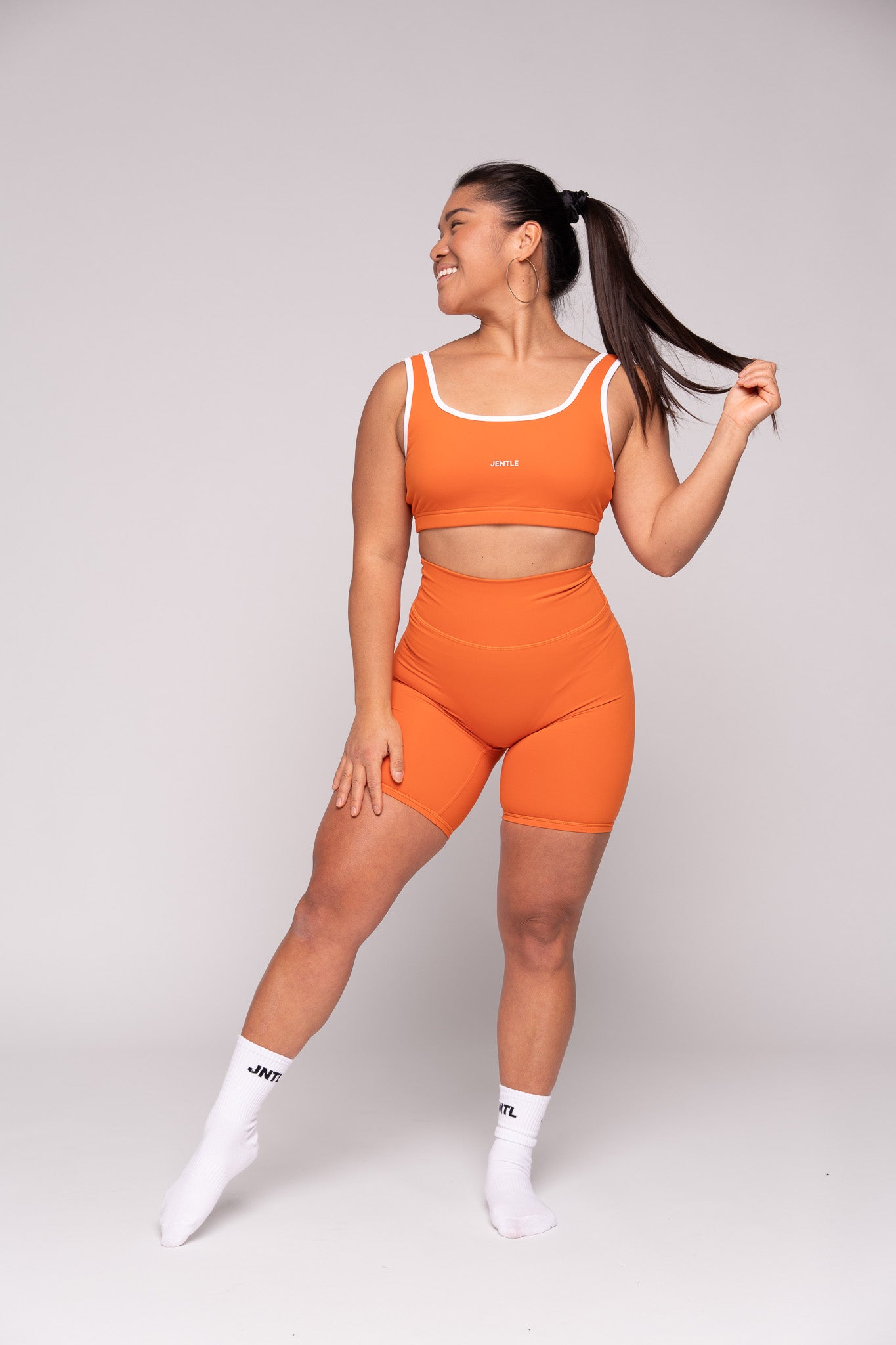 Day Shorts (Orange) & Day Sports Bra (Orange/White)