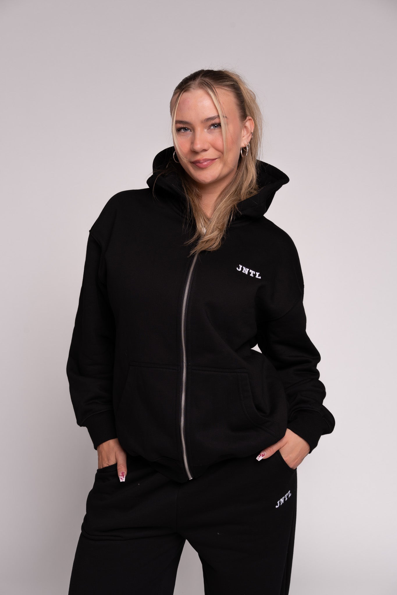 jentlouis Tech Double Zip Hoodie Black トップス jentlouis Tech