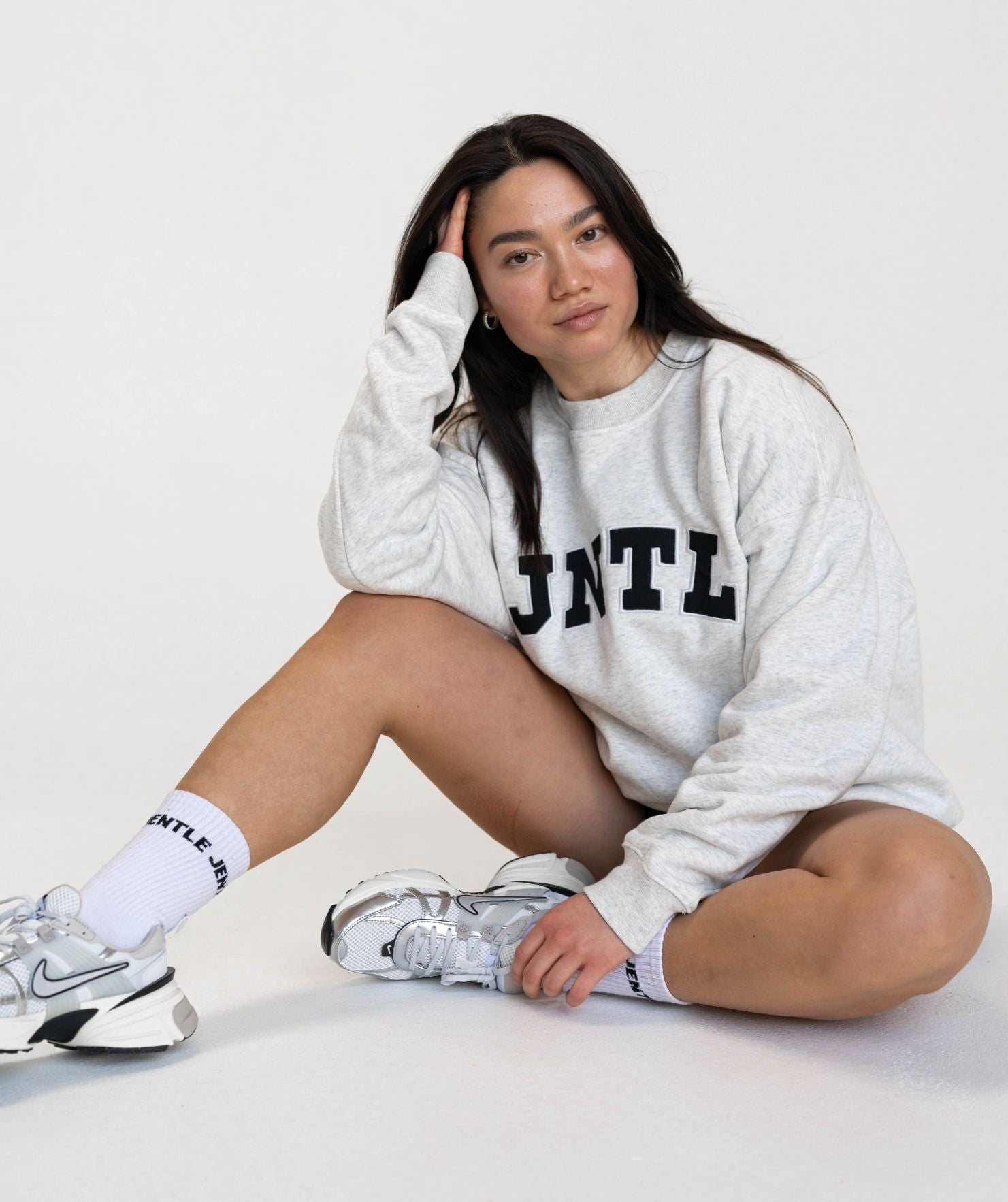 JNTL Oversized Crewneck Sweatshirt (Light Grey)