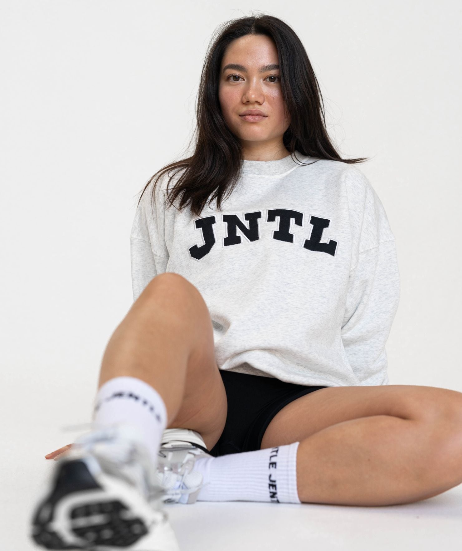 JNTL Oversized Crewneck Sweatshirt (Light Grey)