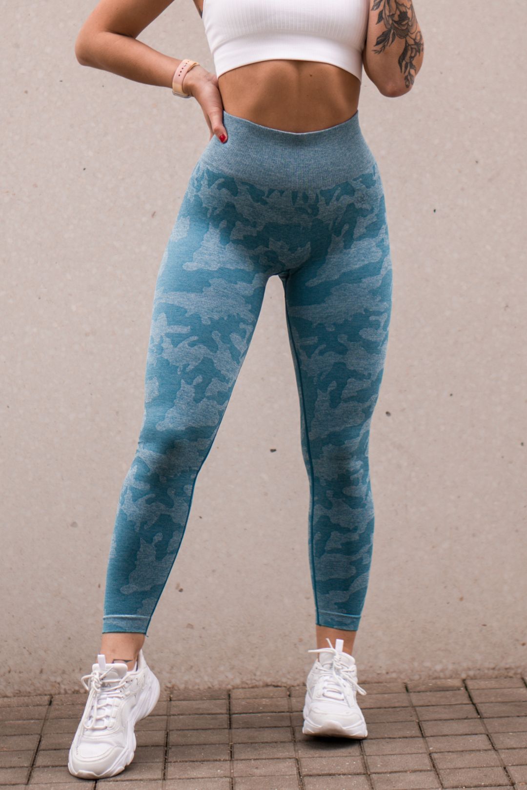Camo Leggings (Aqua Blue)