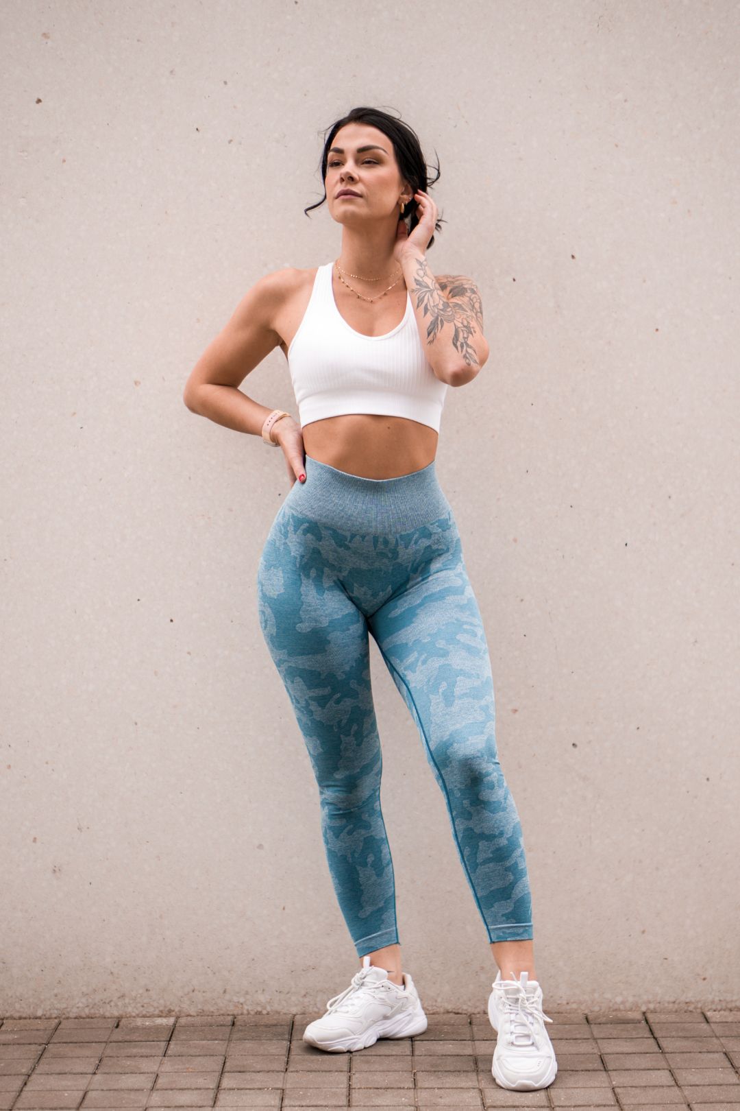 Camo Leggings (Aqua Blue)