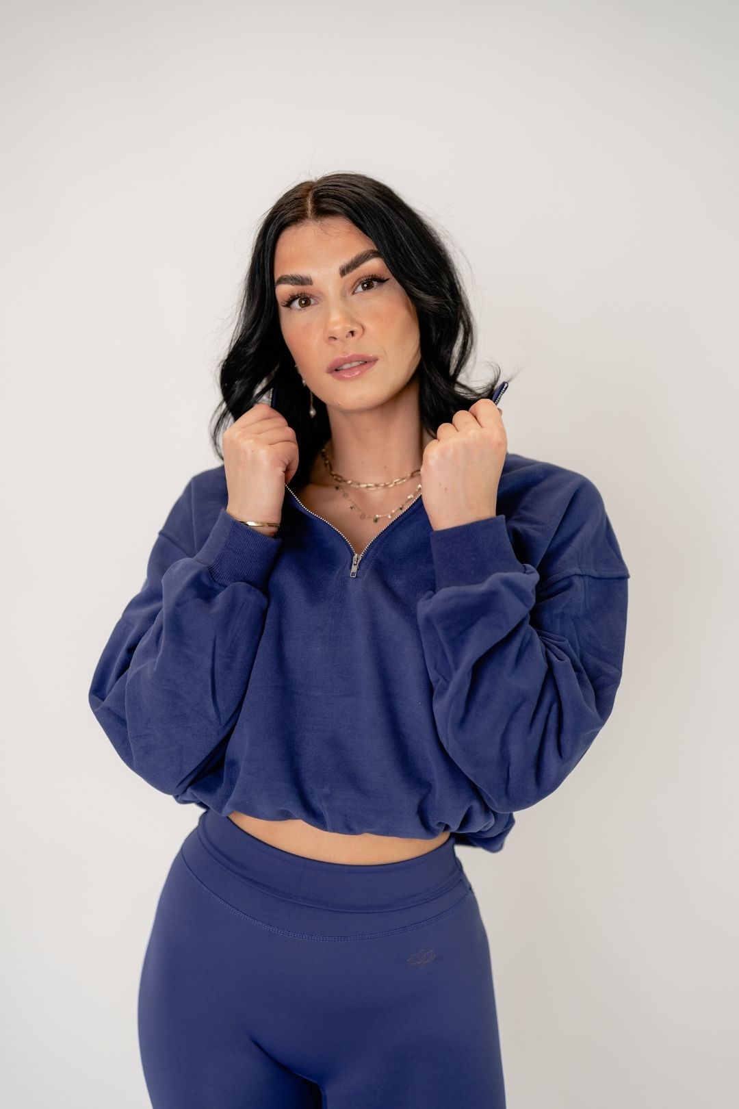 Jentle - Ina Crop Hoodie (Blue)