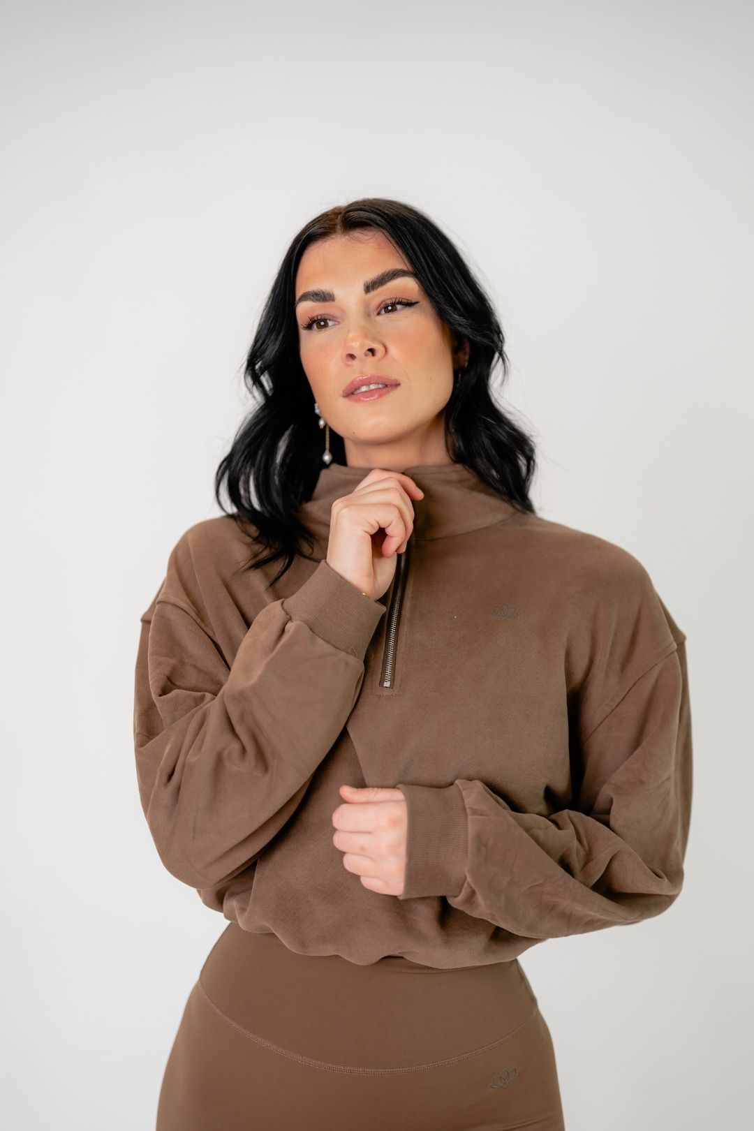 Jentle - Ina Crop Hoodie (Brown)