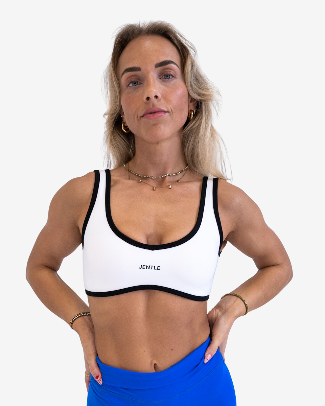 Day Double Line Sports Bra (White)