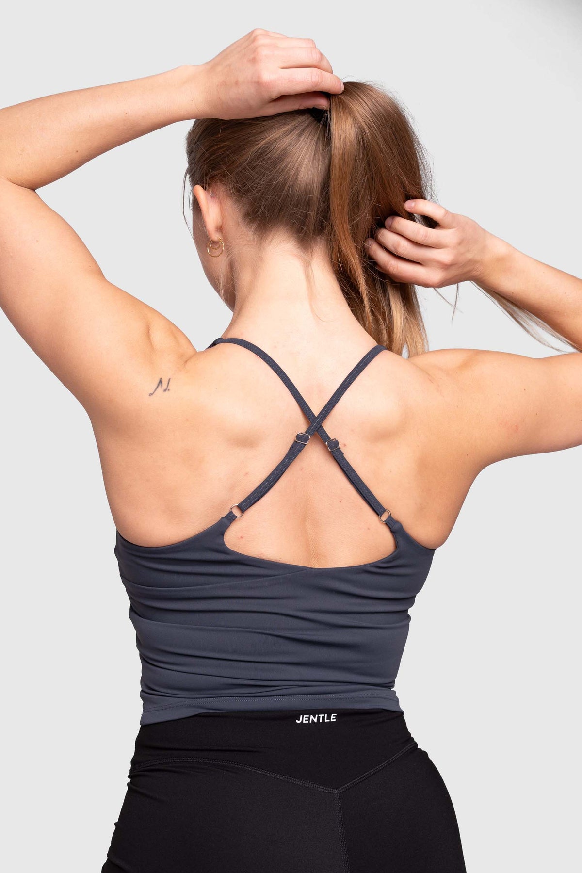 Pulse Cross-back Tank Top (Dark Grey)