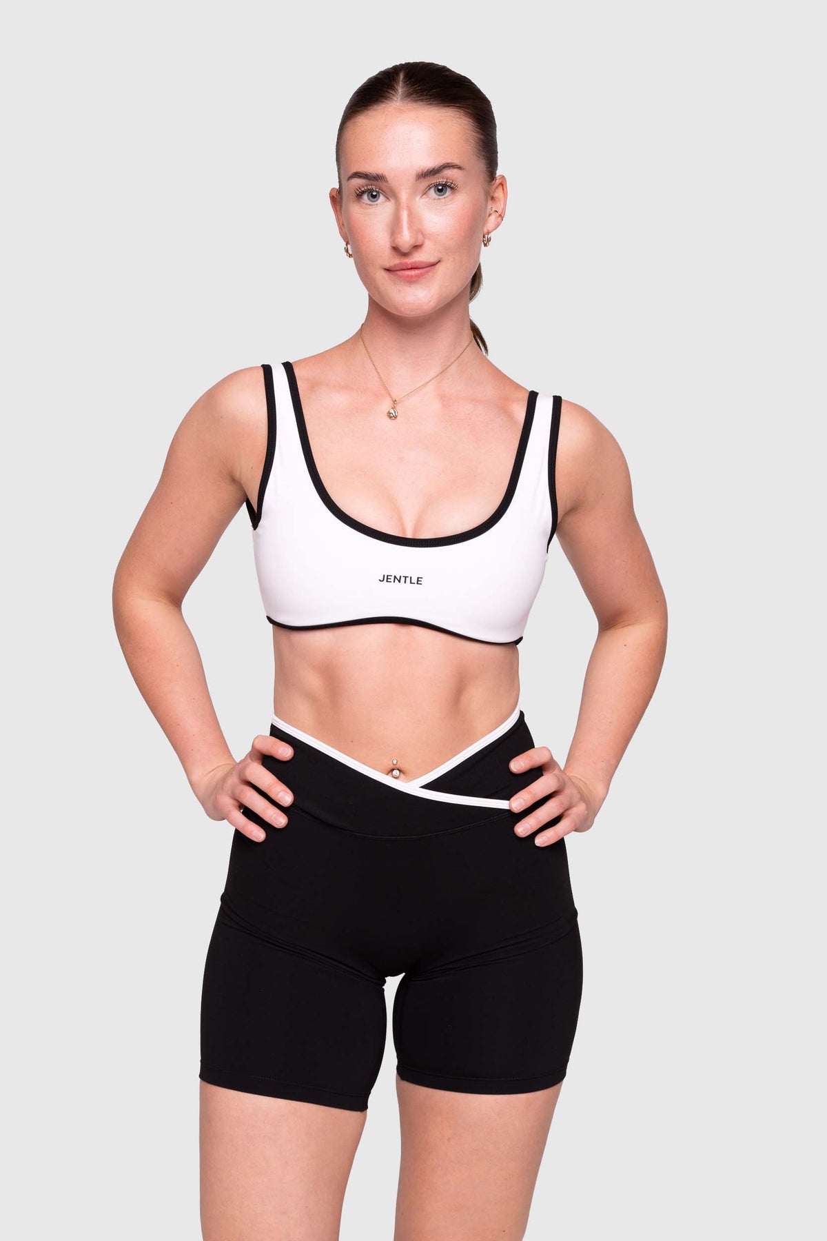 Day Double Line Sports Bra (White)