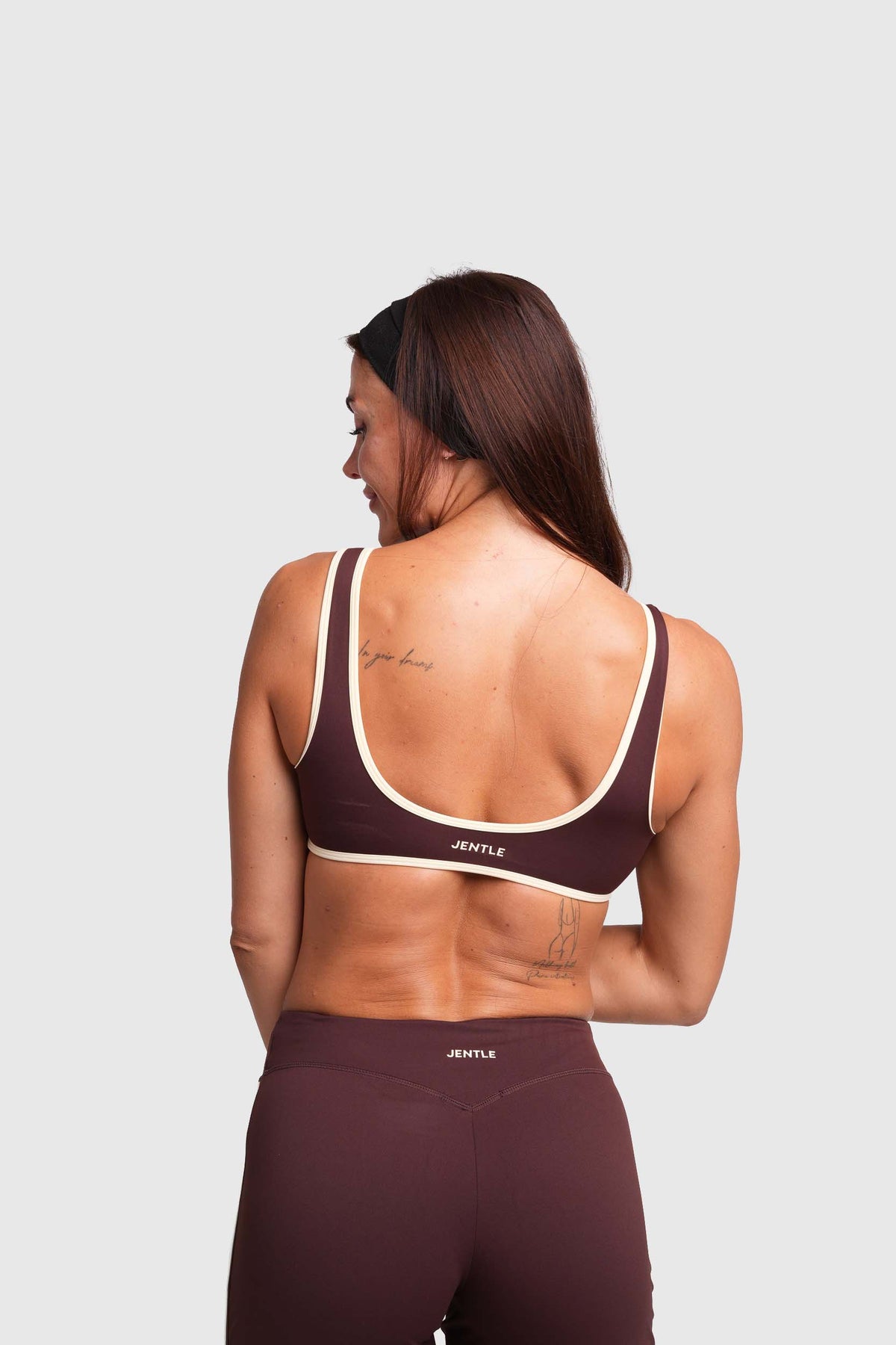 Flow Striped Sports Bra (Brown)