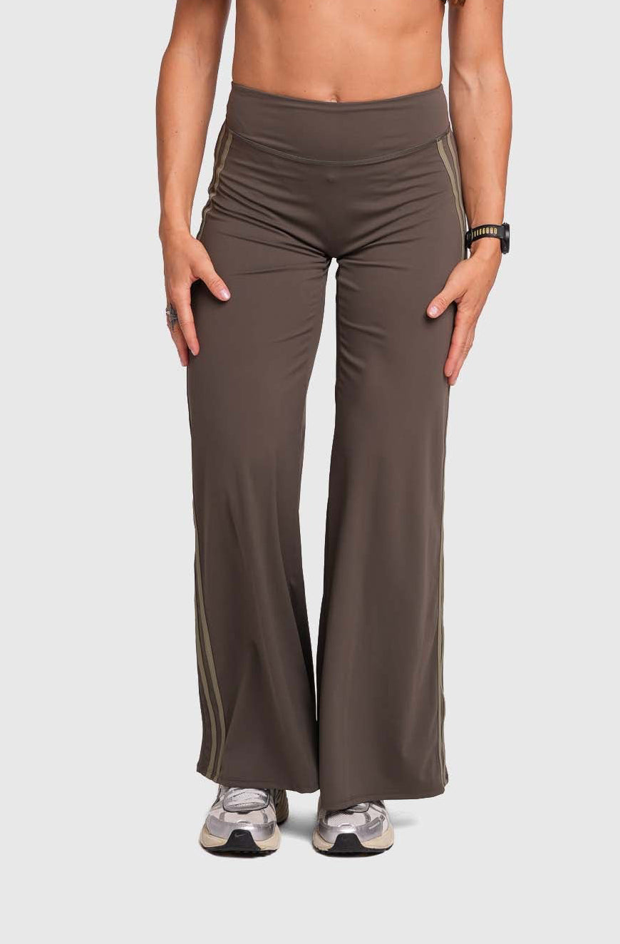 Flow Striped Wide leg pants (Army Green/Green)