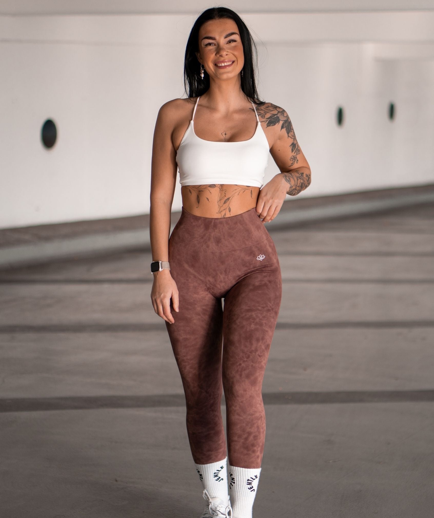 Jentle - Marble Leggings (Brown)