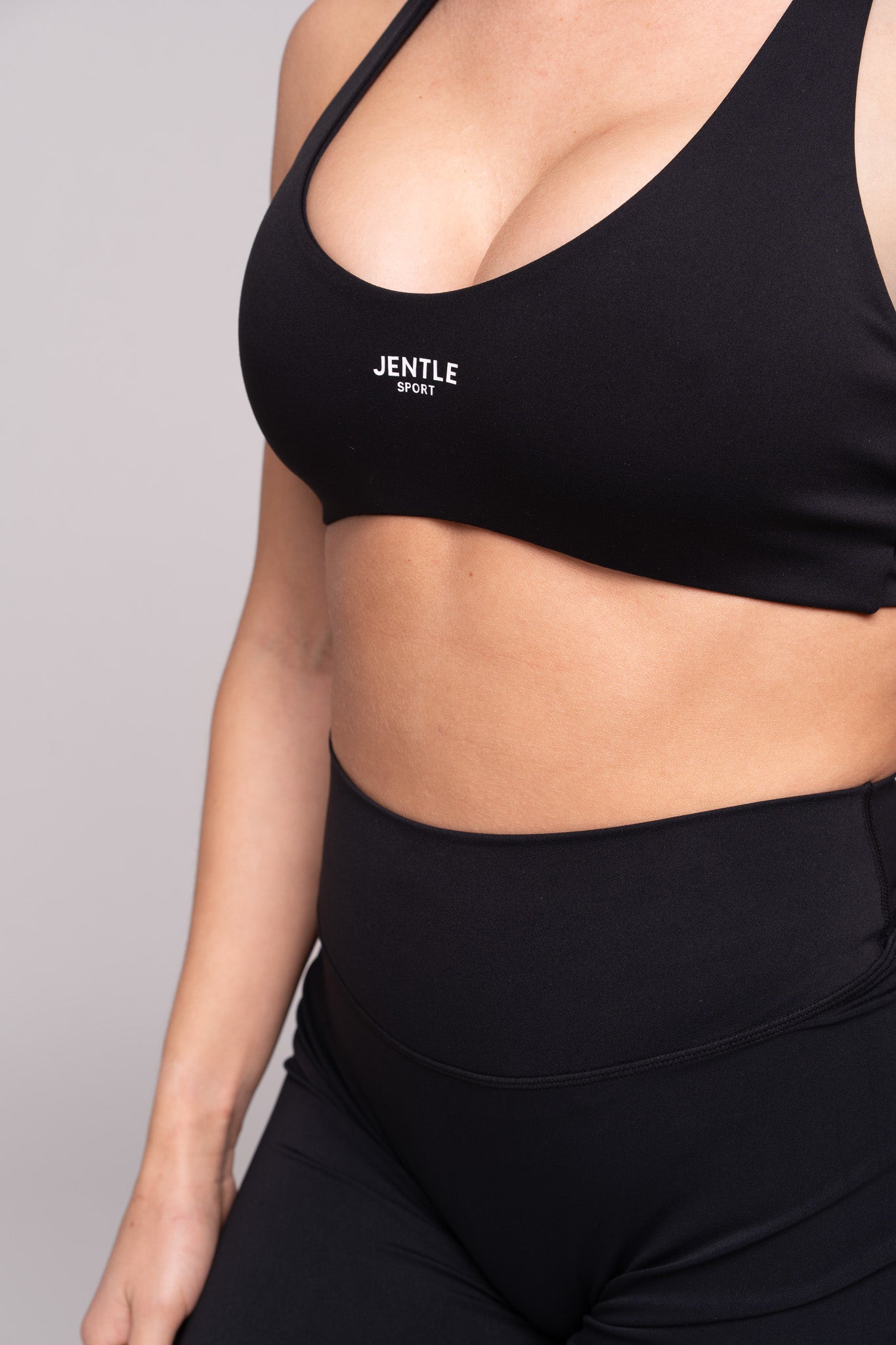 Sport Cross-back Sports Bra (Black)
