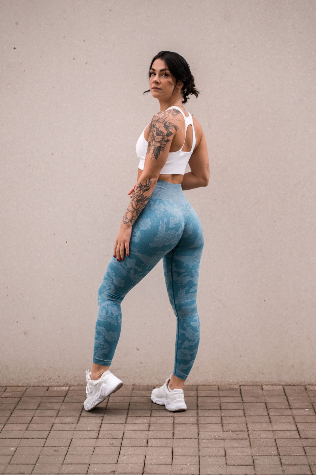 Camo Leggings (Aqua Blue)